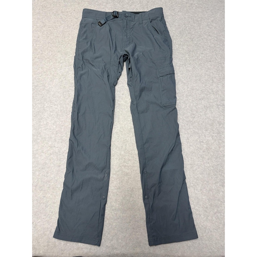 Prana Pants Mens 30x32 Gray Stretch Zion Slim Fit II Nylon Cargo Hiking Outdoors